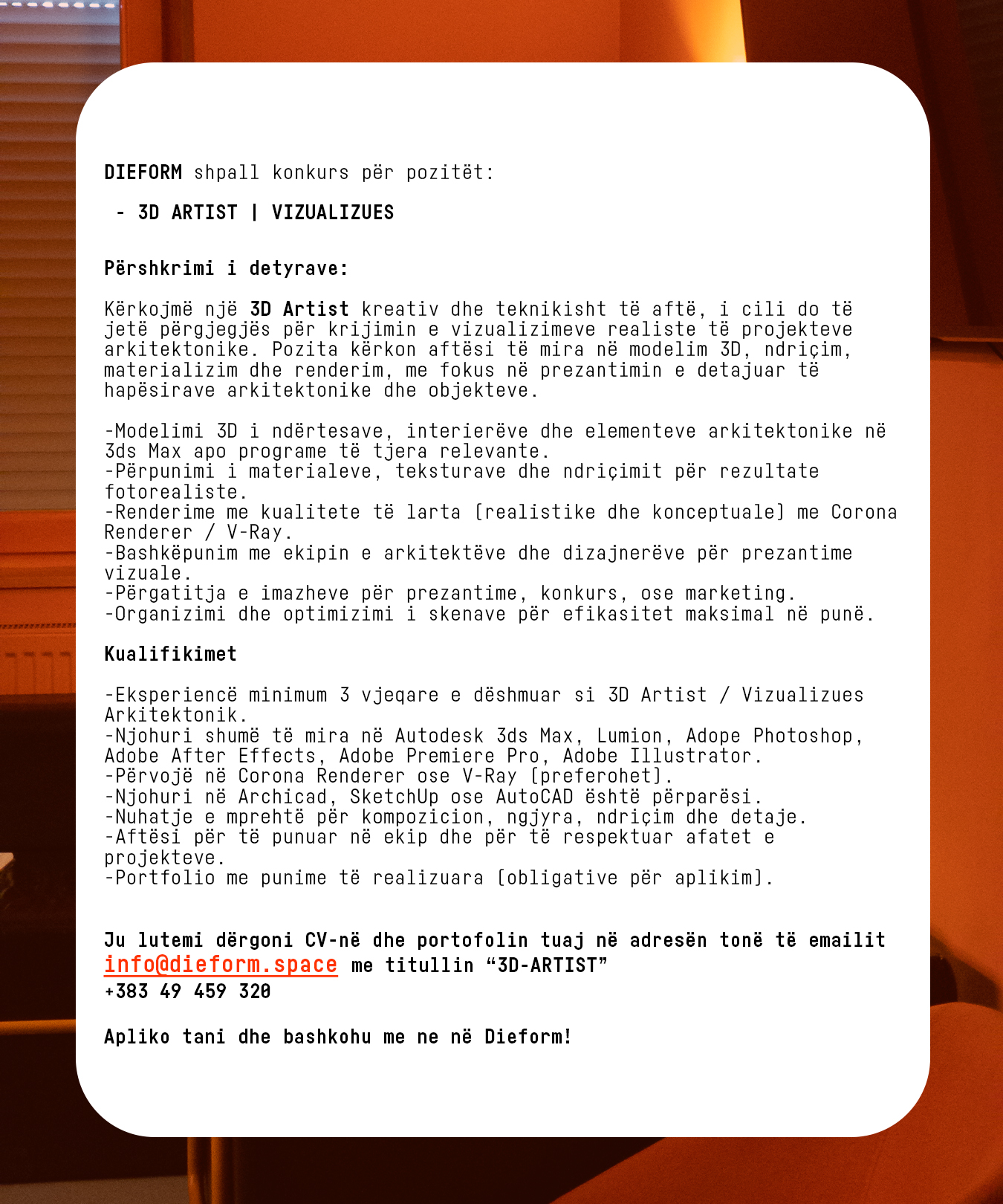 3D ARTIST - VIZUALIZUES